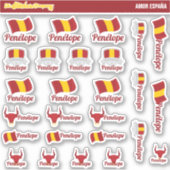 Spaanse aangepaste naamlabels Spanje | Sticker (Voorkant)