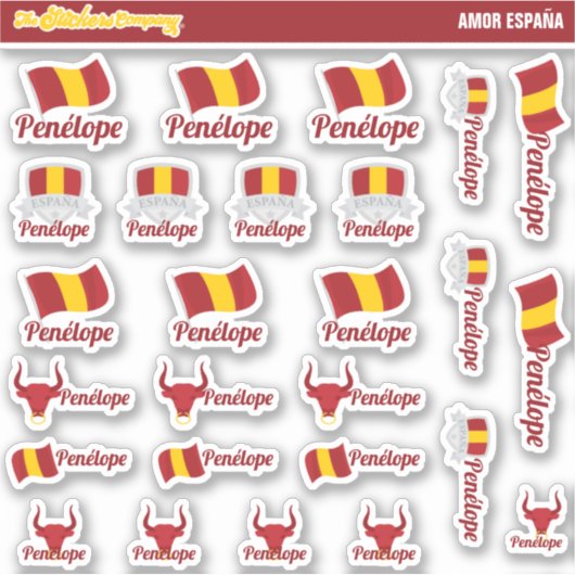 Spaanse aangepaste naamlabels Spanje | Sticker (Voorkant)