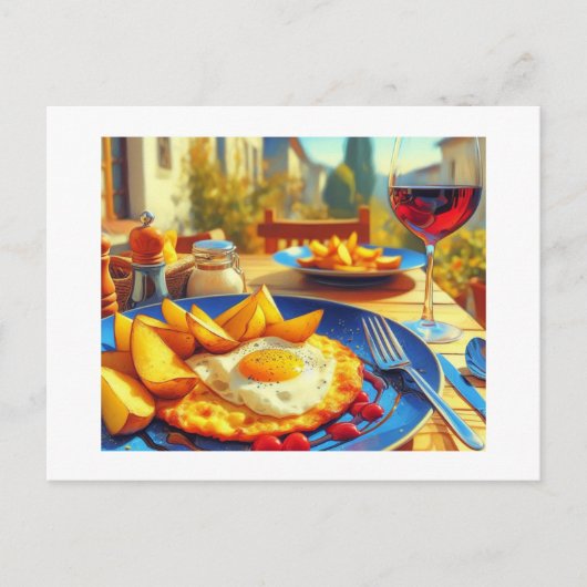 Spaanse aardappelomelet, briefkaart (Voorkant)