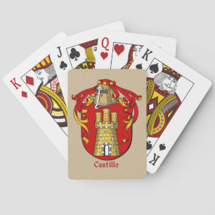 Spaanse achternaam Castillo Shield en Mantle Pokerkaarten