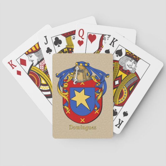 Spaanse achternaam Dominguez Shield en Mantle Pokerkaarten (Achterkant)