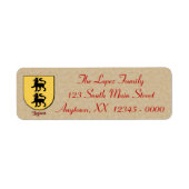 Spaanse achternaam Lopez Heraldic Shield Etiket (Voorkant)