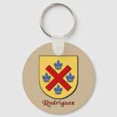Spaanse achternaam Rodriguez Historical Shield Sleutelhanger (Voorkant)