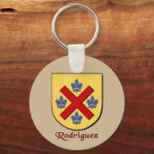 Spaanse achternaam Rodriguez Historical Shield Sleutelhanger (Voorkant)