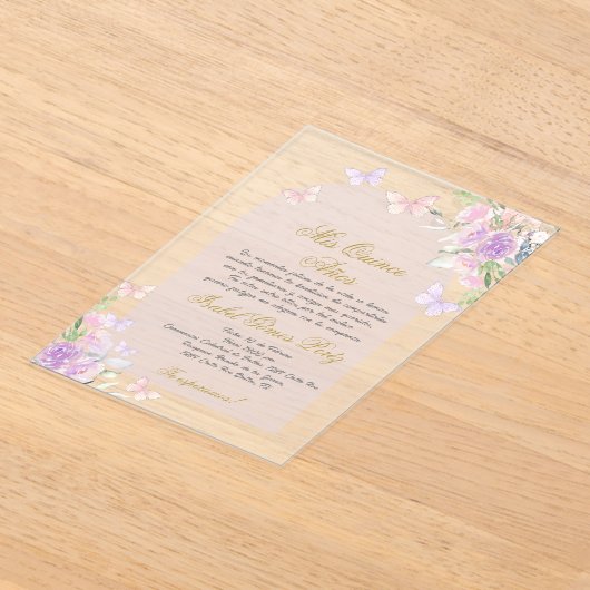 Spaanse acryl quinceanera acryl uitnodigingen (Laagn)