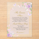 Spaanse acryl quinceanera acryl uitnodigingen (Voorkant)