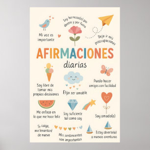 Spaanse Affirmaties, Kantoordecoratie Therapie. Sc Poster