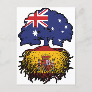 Spaanse Australische Australische ringbandvlag Briefkaart