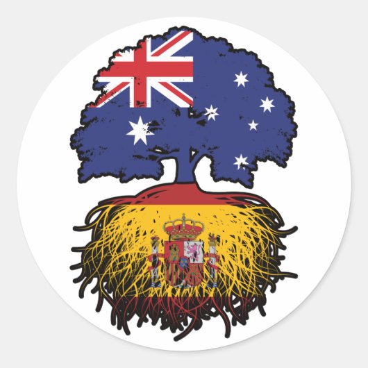 Spaanse Australische Australische ringbandvlag Ronde Sticker (Voorkant)