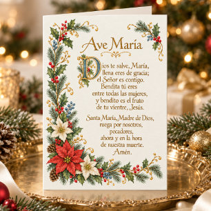 Spaanse Ave Maria bloemstuk Onze Lieve Vrouw van G Feestdagen Kaart