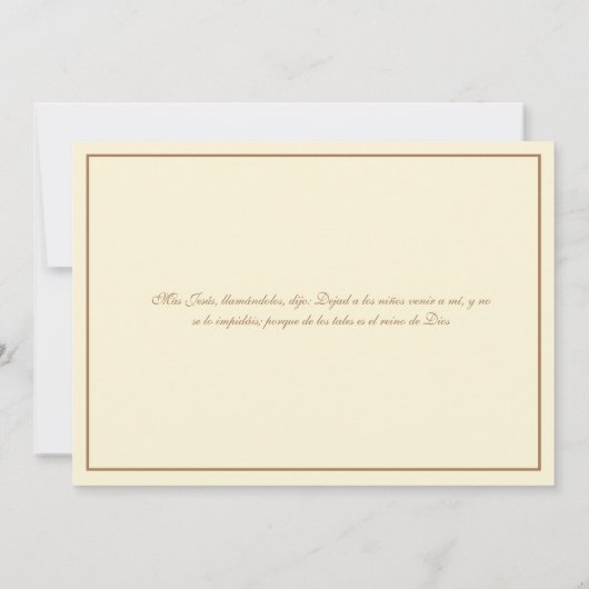 Spaanse  Baby Katholieke Floral Scripting Inv Kaart (Achterkant)