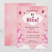 Spaanse Baby Meisje Douche Kaart (Voorkant / Achterkant)