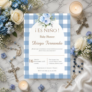 Spaanse baby shower jongens uitnodiging