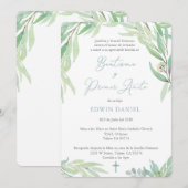 Spaanse Bautizo Boy Baptism en First Birthday Kaart (Voorkant / Achterkant)