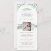 Spaanse Bautizo for Boy, lente laat groen over Kaart (Voorkant)