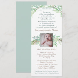 Spaanse Bautizo for Boy, lente laat groen over Kaart