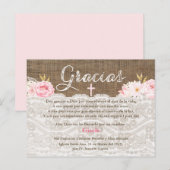 Spaanse bedankkaart voor de doop Bautizo Gracias Uitnodiging Briefkaart (Voorkant / Achterkant)