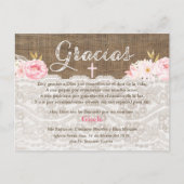 Spaanse bedankkaart voor de doop Bautizo Gracias Uitnodiging Briefkaart (Voorkant)