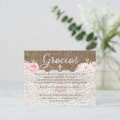 Spaanse bedankkaart voor de doop Bautizo Gracias Uitnodiging Briefkaart (Staand voorkant)