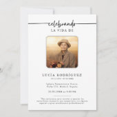 Spaanse begrafenis Celebrando Memorial Woorden Fot Kaart (Voorkant)