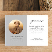 Spaanse begrafenis Gracias Oval Foto Bedankkaart