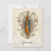 Spaanse begrafenis Guadalupe Religieuze Dank u Bedankkaart (Voorkant)