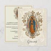 Spaanse begrafenis Guadalupe Religieuze Dank u Bedankkaart (Voorkant / Achterkant)
