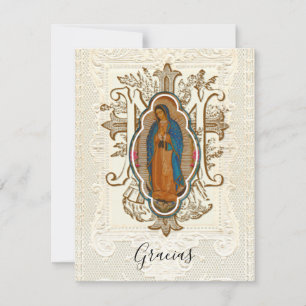 Spaanse begrafenis Guadalupe Religieuze Dank u Bedankkaart