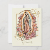 Spaanse begrafenis Guadalupe Religieuze Dank u Bedankkaart (Voorkant)