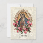 Spaanse begrafenis Guadalupe Religieuze Dank u Bedankkaart (Voorkant)