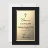 SPAANSE begrafenis kruis goud zwart FOTO dank u Kaart (Voorkant)