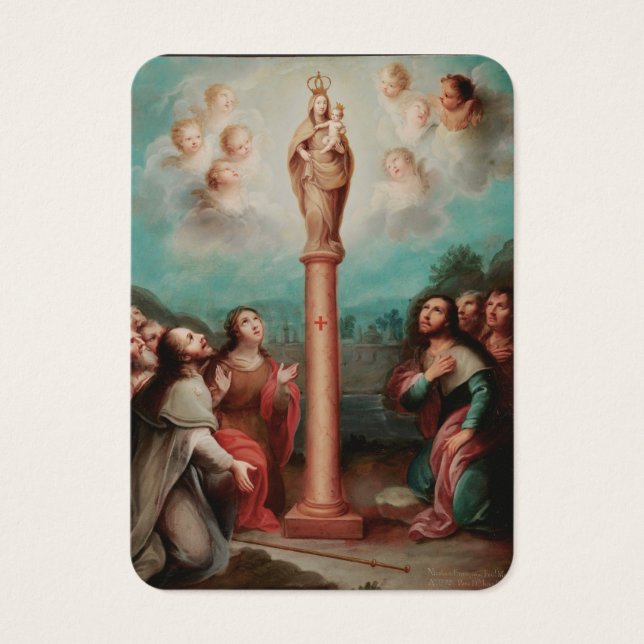 Spaanse begrafenis Mary El Pilar Memorial Prayer Visitekaartje (Voorkant)