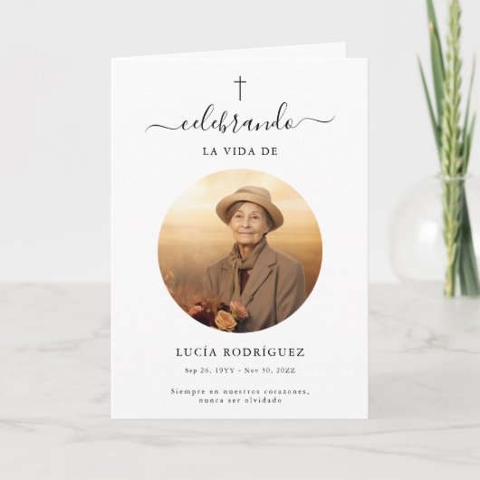 Spaanse begrafenis Memorial overlijdensprogramma k Kaart (Voorkant)