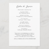 Spaanse begrafenis Order of Service Foto Programmakaart (Achterkant)