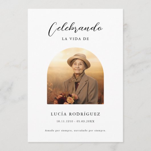 Spaanse begrafenis Order of Service Foto Programmakaart (Voorkant)