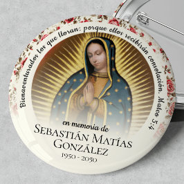 Spaanse begrafenis Virgen de Guadalupe Ronde Button 5,7 Cm
