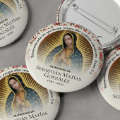 Spaanse begrafenis Virgen de Guadalupe Ronde Button 5,7 Cm