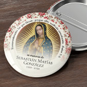 Spaanse begrafenis Virgen de Guadalupe Ronde Button 5,7 Cm
