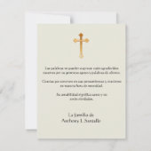 Spaanse begrafenissympathie Heilige Kaart Hartelij (Achterkant)