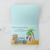 Spaanse Birthday Hawaii Beach Fiat 500 Kaart (Binnen)