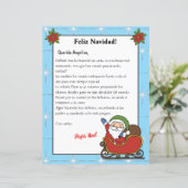 Spaanse blauwe brief van Santa Carta a Papá Noel (Staand voorkant)