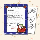 Spaanse blauwe brief van Santa Carta de Papá Noel