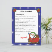 Spaanse blauwe brief van Santa Carta de Papá Noel (Staand voorkant)