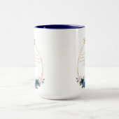 Spaanse blauwe Floral Gracias Con Oración Bautizo Mok (Midden)