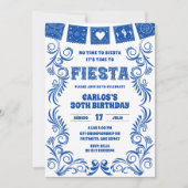 Spaanse Blauwe Talavera Verjaardagsfeest Kaart (Voorkant)