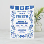Spaanse Blauwe Talavera Verjaardagsfeest Kaart (Staand voorkant)