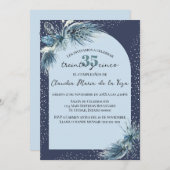 Spaanse Blauwe Winter Bloemen 35e Verjaardagsfeest Kaart (Voorkant / Achterkant)