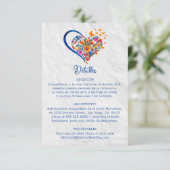 Spaanse Bloemen Hart & Vlinders Mexicaanse bruilof Kaart (Staand voorkant)