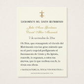 Spaanse bloemengold trouw Heilige kaart (Achterkant)