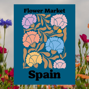 Spaanse Bloemenmarkt Kleurrijke Anjer Bloemstuk Briefkaart